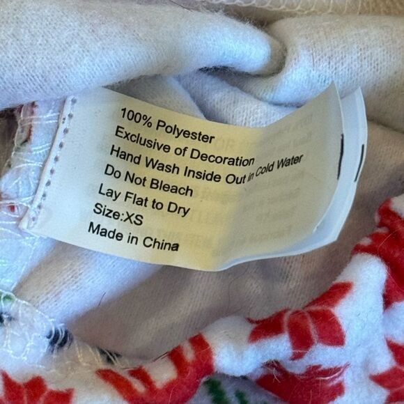 Pup Crew Red & White Reindeer Fairisle Knit Pet Pajamas XS NWT - Picture 7 of 8